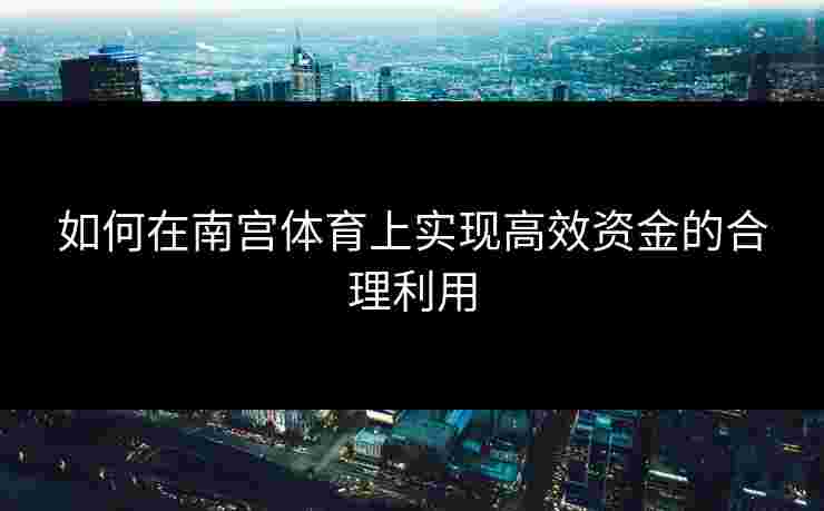 如何在南宫体育上实现高效资金的合理利用
